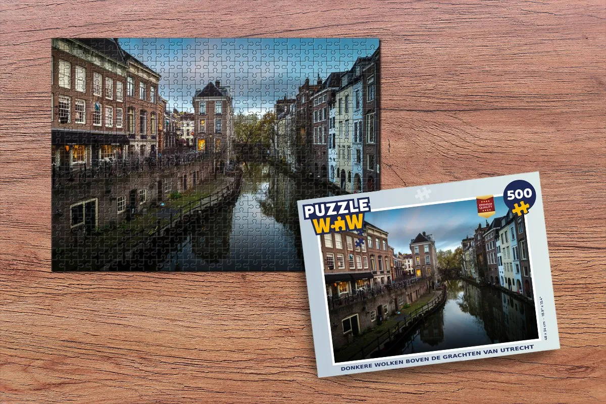 PuzzleWow Wolken Water Utrecht Legpuzzel 500 Stuks - Multicolor