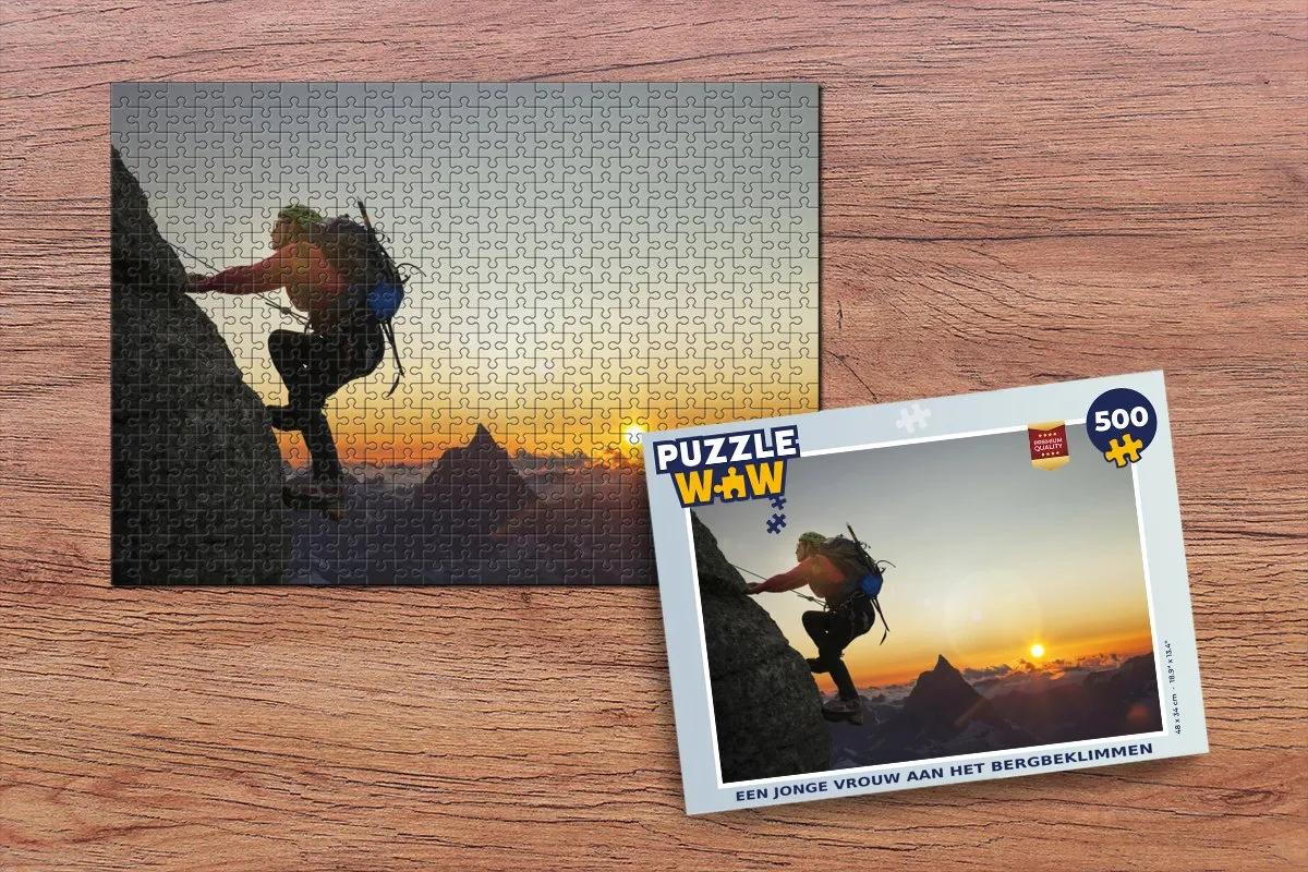 PuzzleWow Bergbeklimster Legpuzzel 500 Stuks - Multicolor