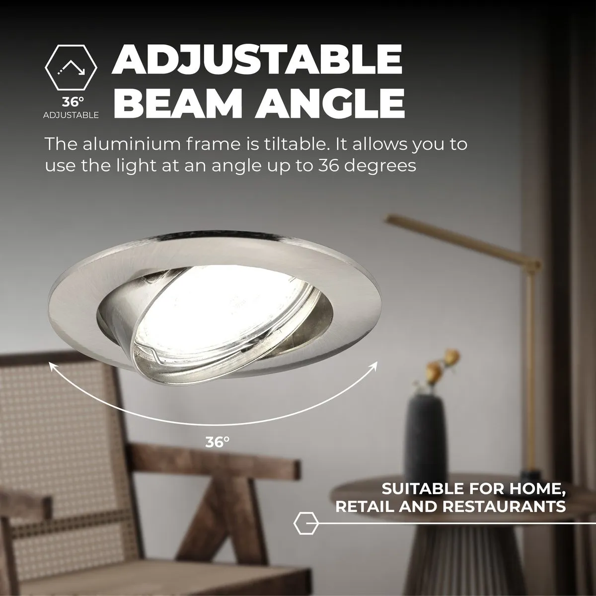 Ledvion LED Inbouwspot Amsterdam 3W - 4000K - Ø82mm - RVS