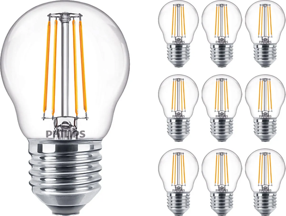 Philips Corepro LED Lustre E27 Kogel Filament 4.3W - 10 Stuks