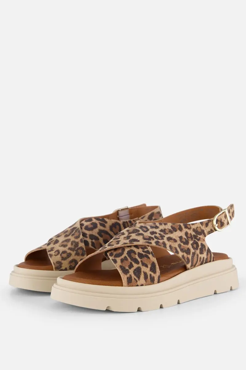 Tamaris Leopard Sandalen bruin Leer