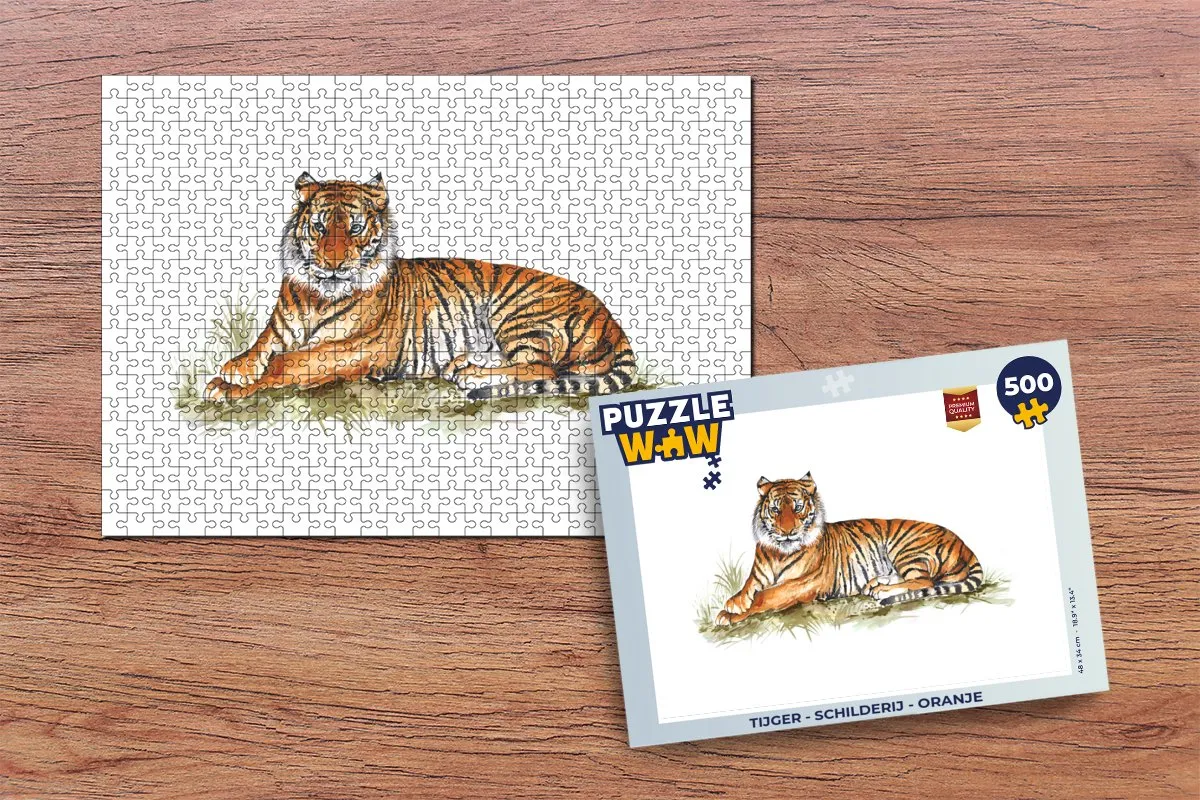 PuzzleWow Tijger Legpuzzel 500 Stuks - Multicolor