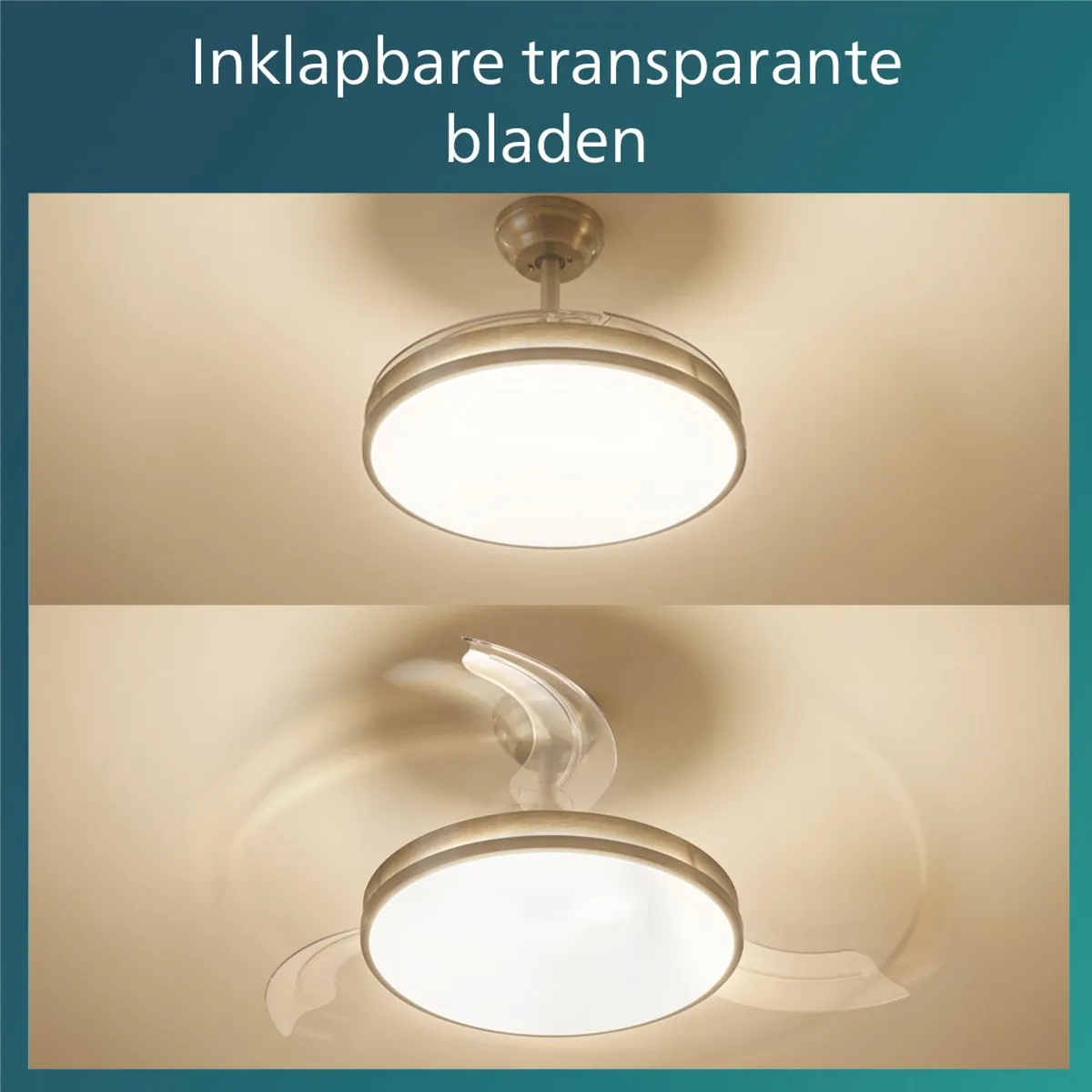 Philips Atlas LED Plafondlamp met Ventilator 48.5cm - Nikkel