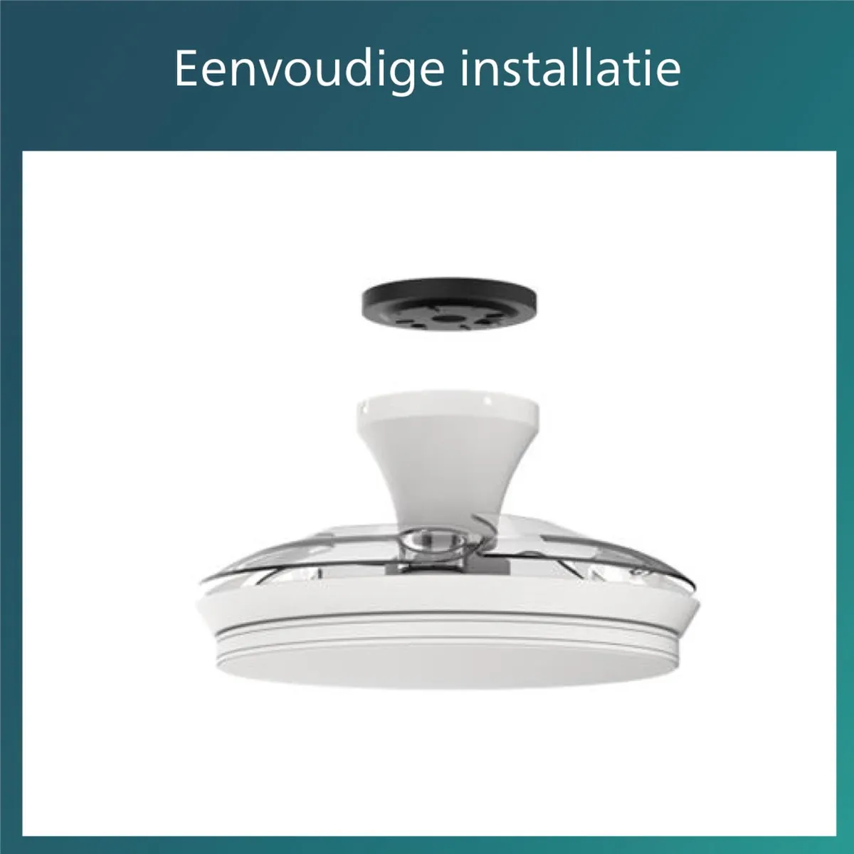 Philips Atlas LED Plafondlamp met Ventilator 48.5cm - Nikkel