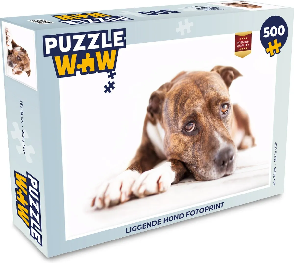 PuzzleWow Legpuzzel Liggende Hond 500 Stuks - Multicolor