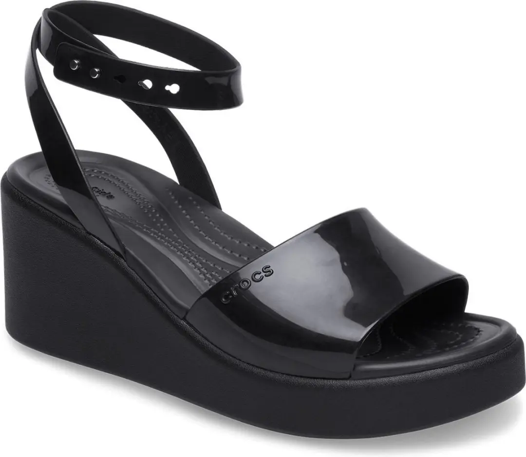 Crocs Brooklyn - Dames Sandalen - Ankle Strap - Wedge - Zwart/Mushroom