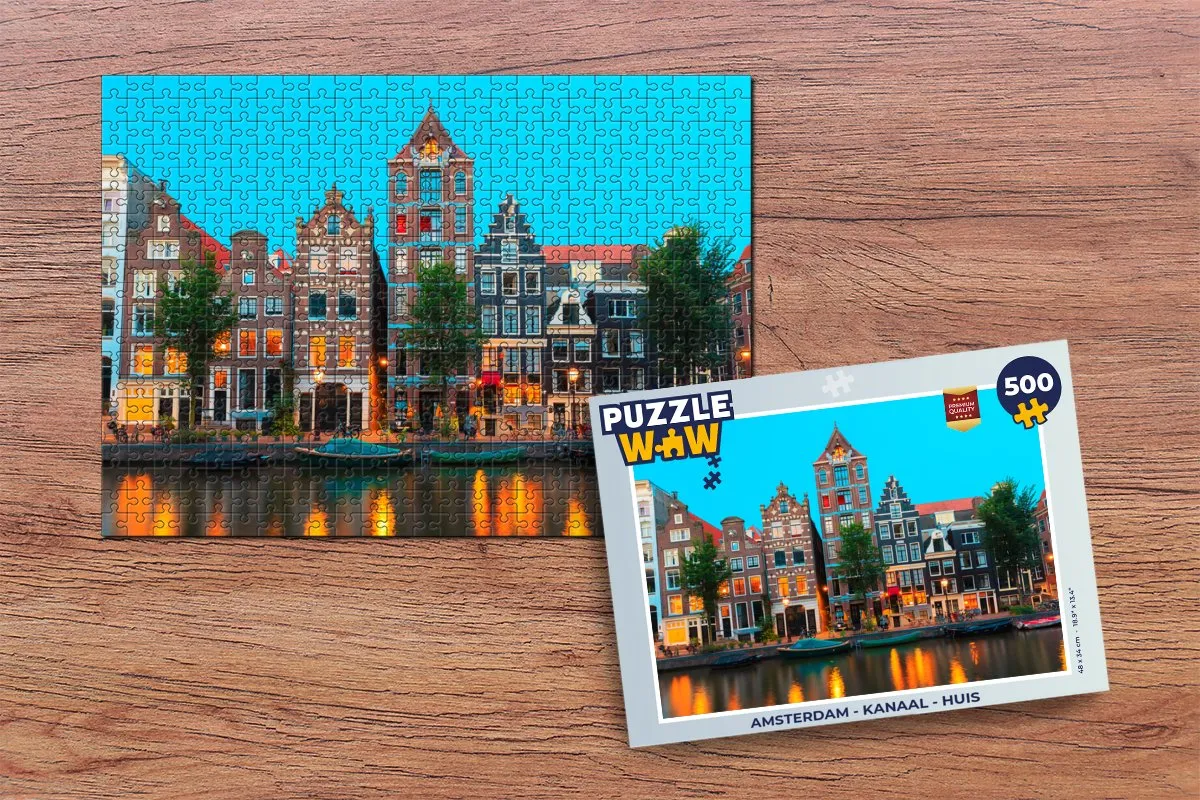PuzzleWow Amsterdam Legpuzzel 500 Stuks - Multicolor