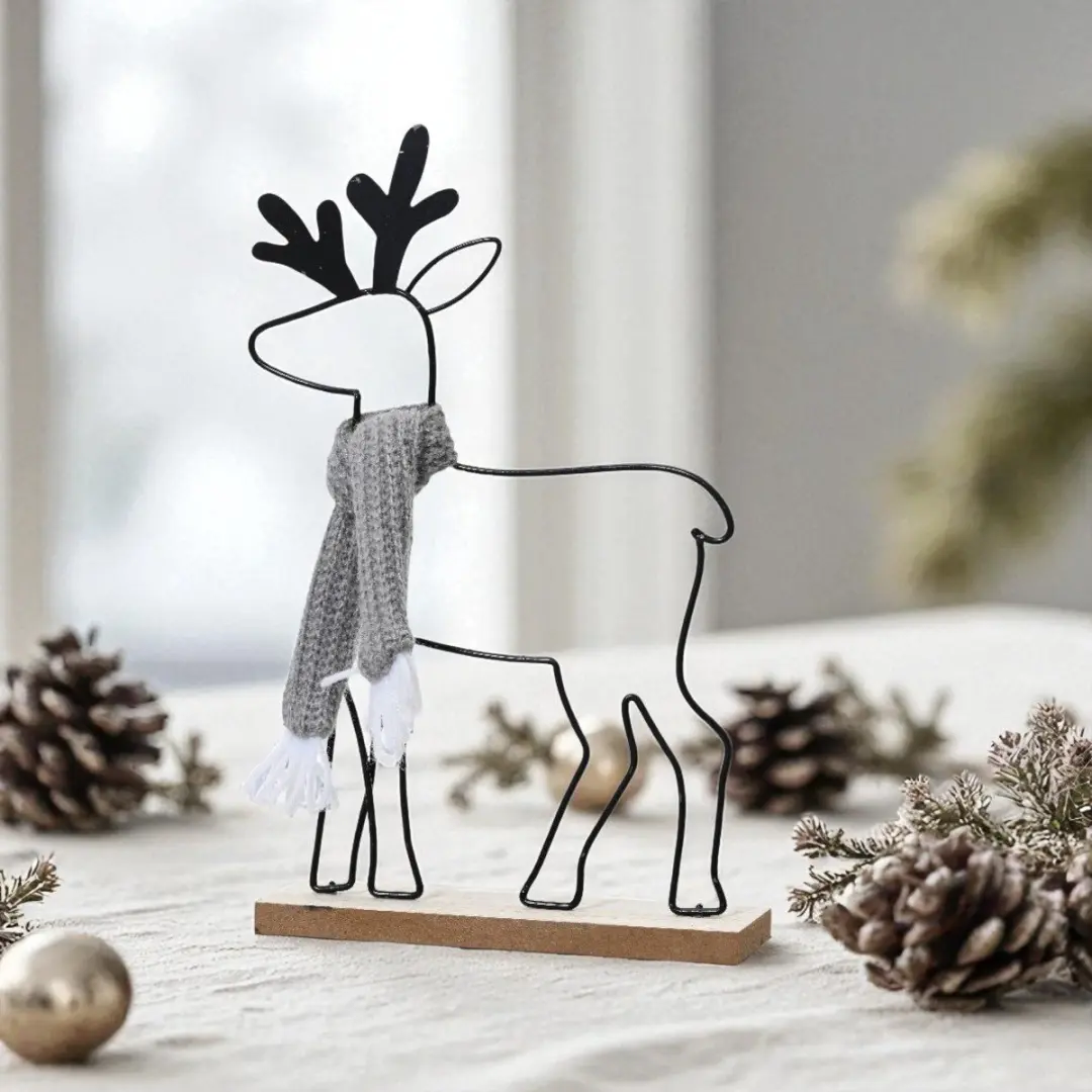 Decoris IJzeren Hert met Sjaal Kerstdecoratie 29cm