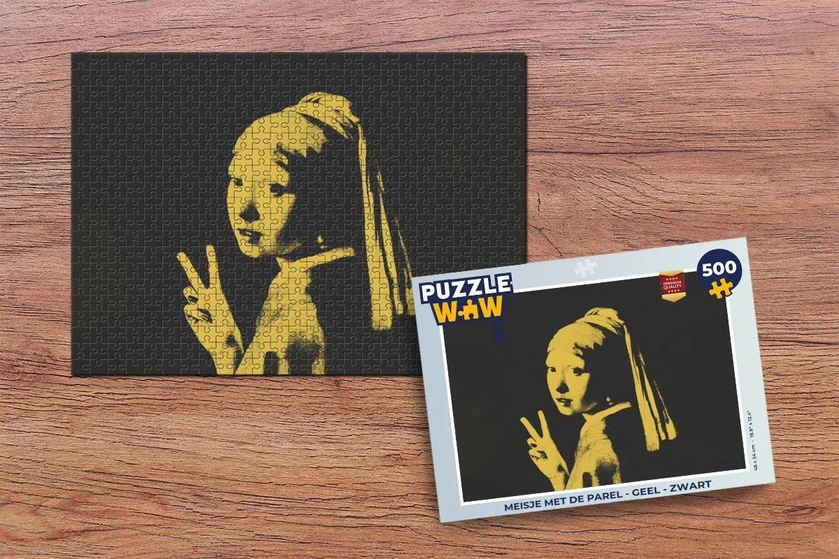 PuzzleWow Meisje met de parel Legpuzzel 500 Stuks - Multicolor