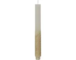 Kaemingk Stompkaarsen Wolwit Goud Glitter Ø 2,8 x 26,5 cm Set 2