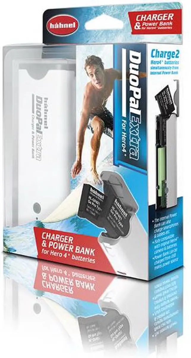 Hahnel DuoPal Extra Acculader/Powerbank 5200mAh - GoPro Hero 4 - 2x USB - Zwart - afbeelding 5 van 6