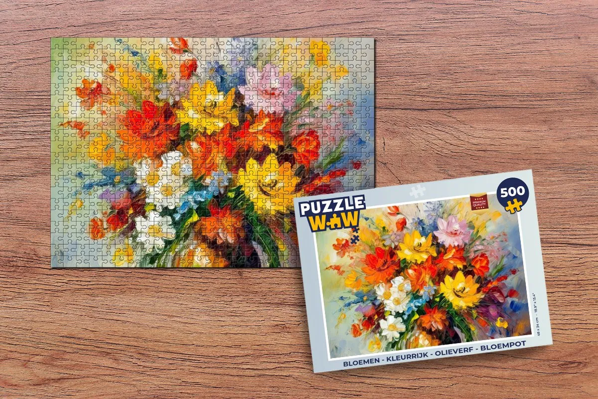 PuzzleWow Bloemen Legpuzzel 500 Stuks - Multicolor