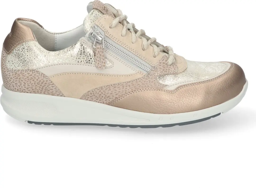 Durea 6306 H GO Dames Sneakers - Wit/Beige - 38.5 - afbeelding 2 van 6