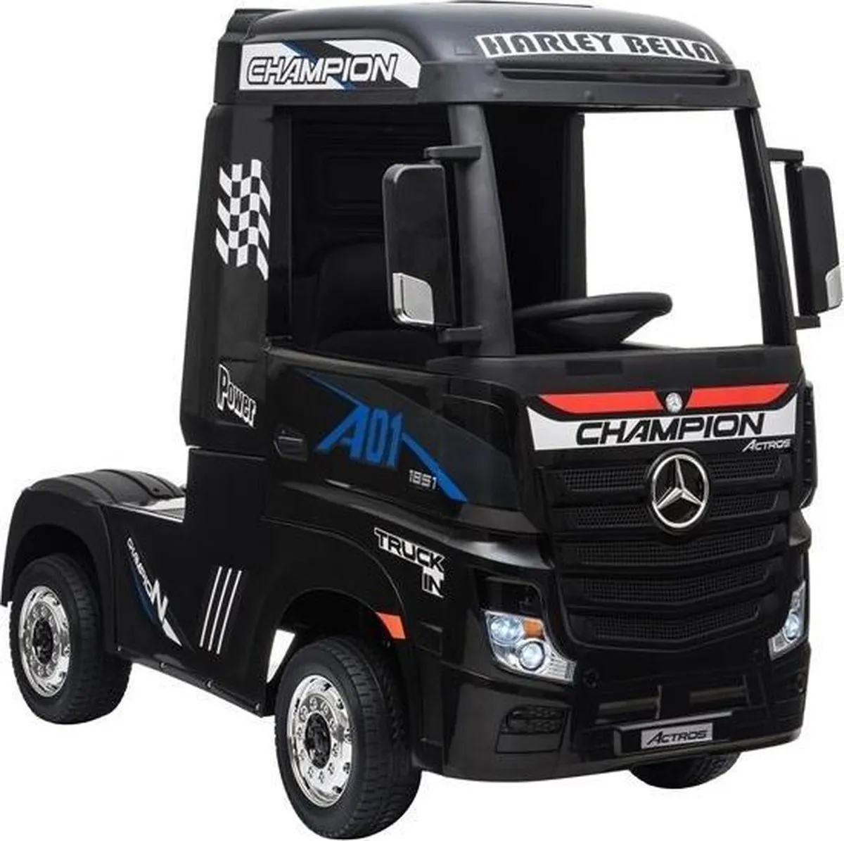 Mercedes-Benz Accu Truck 4x4 24V Elektrische Kinder Vrachtwagen - 2x Accu - Zwart