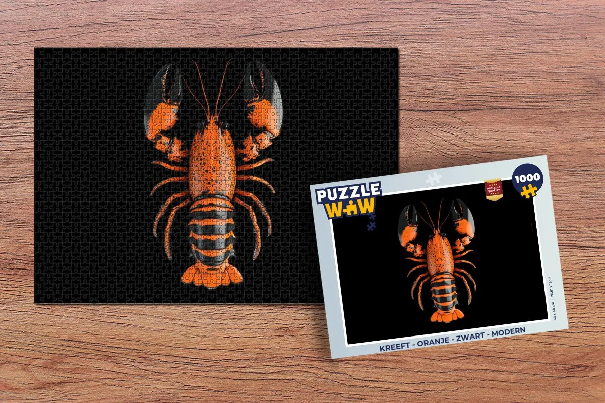 PuzzleWow Kreeft Legpuzzel 1000 Stuks - Oranje/Zwart