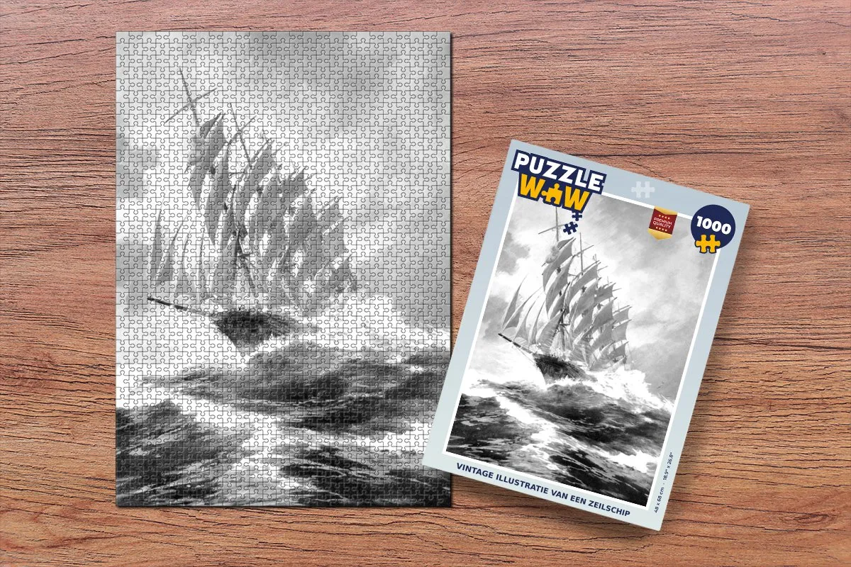 PuzzleWow Vintage Zeilschip Legpuzzel 1000 Stuks - Multicolor