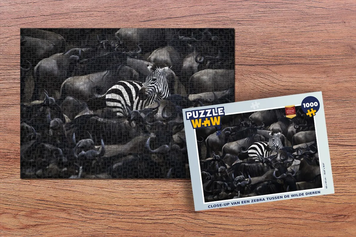 PuzzleWow Zebra Legpuzzel 1000 Stuks - Multicolor