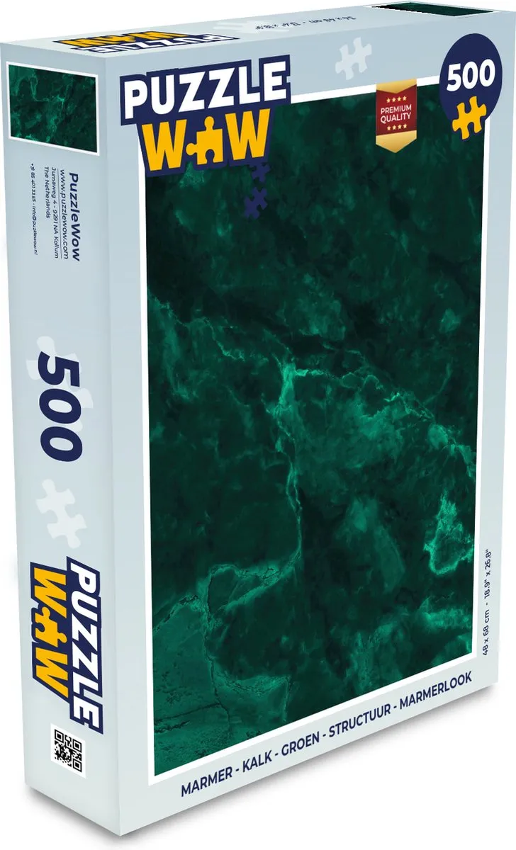 PuzzleWow Marmerlook Legpuzzel 500 Stuks - Multicolor