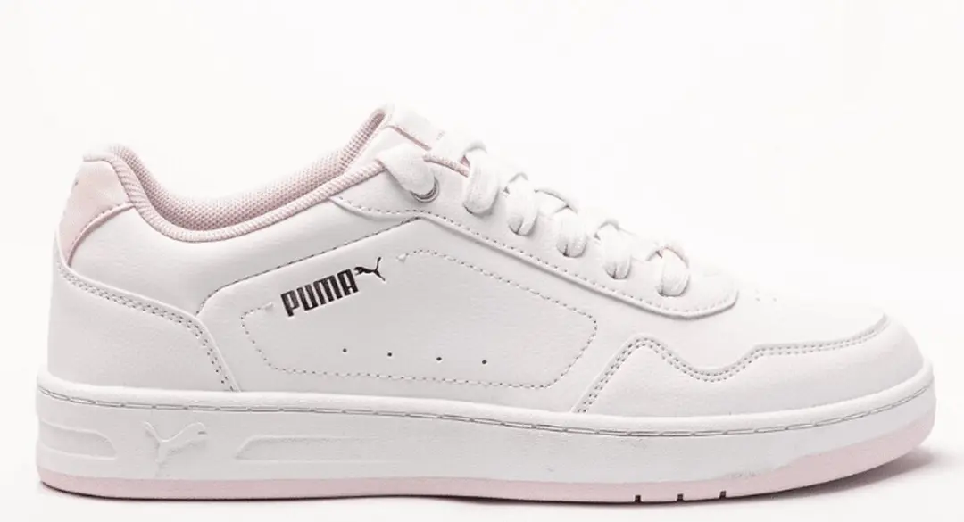 PUMA Court Classic Sneakers Dames - 39 - Wit/Lichtroze - afbeelding 2 van 6