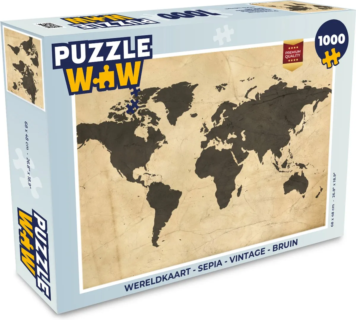 PuzzleWow Wereldkaart Legpuzzel 1000 Stuks
