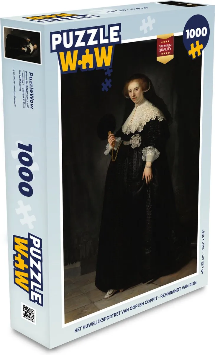 PuzzleWow Het Huwelijksportret van Oopjen Coppit Legpuzzel 1000 Stuks - Multicolor