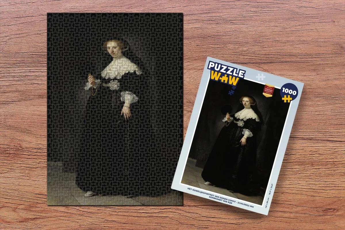 PuzzleWow Het Huwelijksportret van Oopjen Coppit Legpuzzel 1000 Stuks - Multicolor