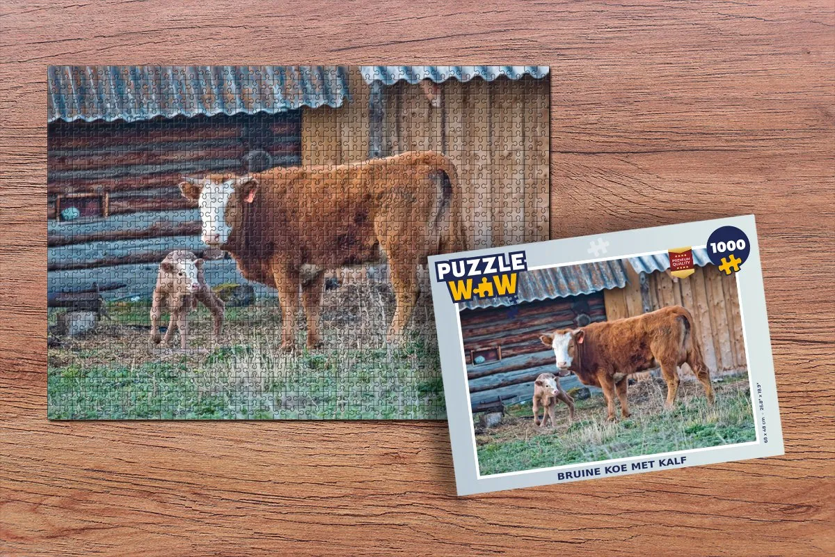 PuzzleWow Legpuzzel Koe - 1000 Stuks - Multicolor