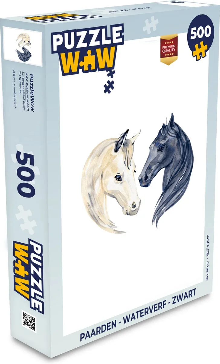 PuzzleWow Paarden Waterverf Puzzel 500 Stuks