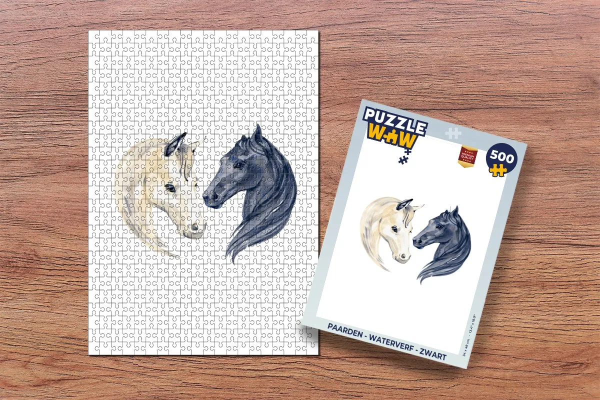 PuzzleWow Paarden Waterverf Puzzel 500 Stuks - Multicolor