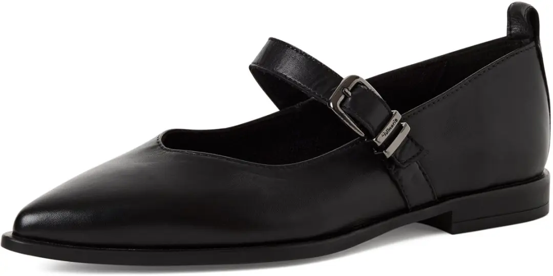 Tamaris dames leren ballerina 1-22102-46-003 damesschoenen zwart