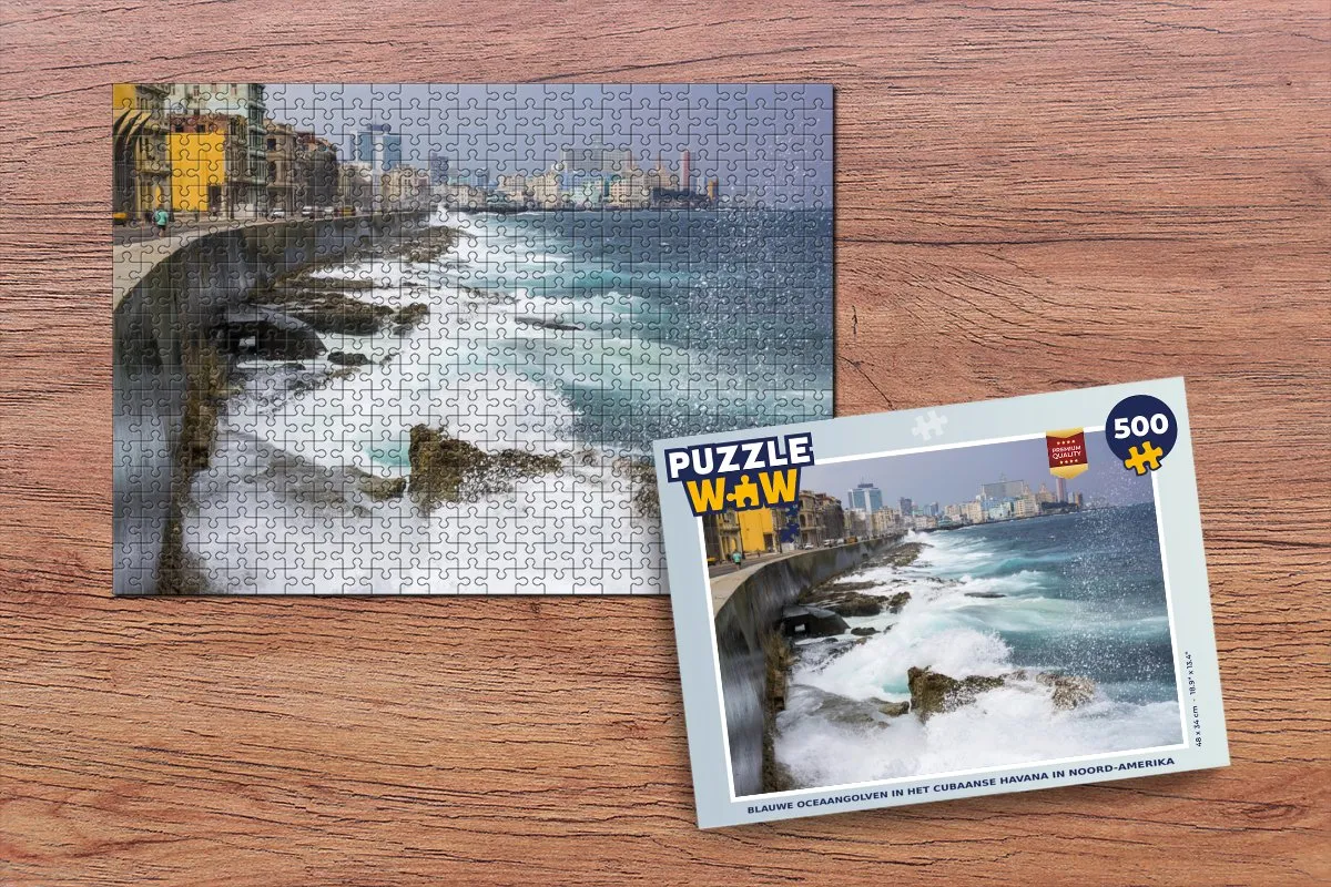 PuzzleWow Havana Blauwe Oceaangolven Legpuzzel 500 Stuks