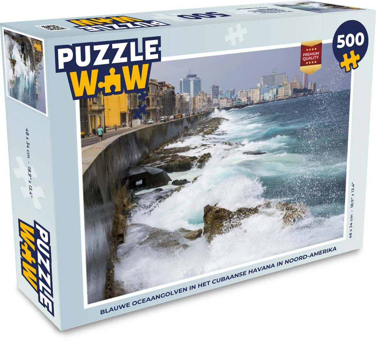 PuzzleWow Havana Blauwe Oceaangolven Legpuzzel 500 Stuks