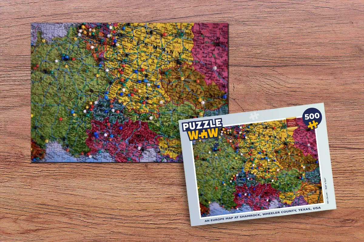 PuzzleWow Europa Pinpuzzel 500 Stuks - Multicolor