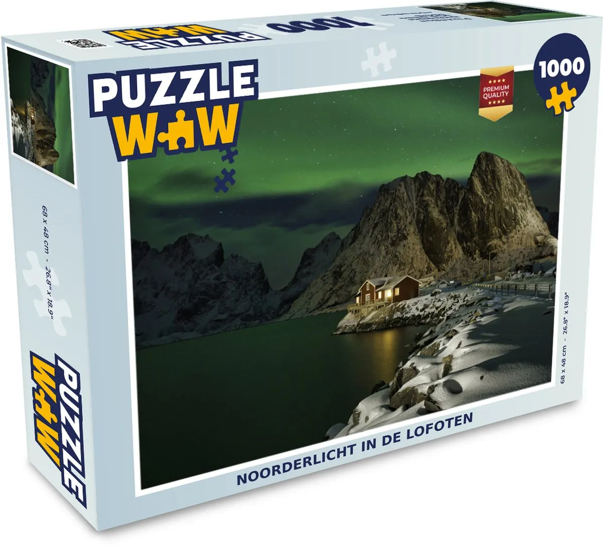 PuzzleWow Noorderlicht in de Lofoten Legpuzzel 1000 Stuks - Multicolor
