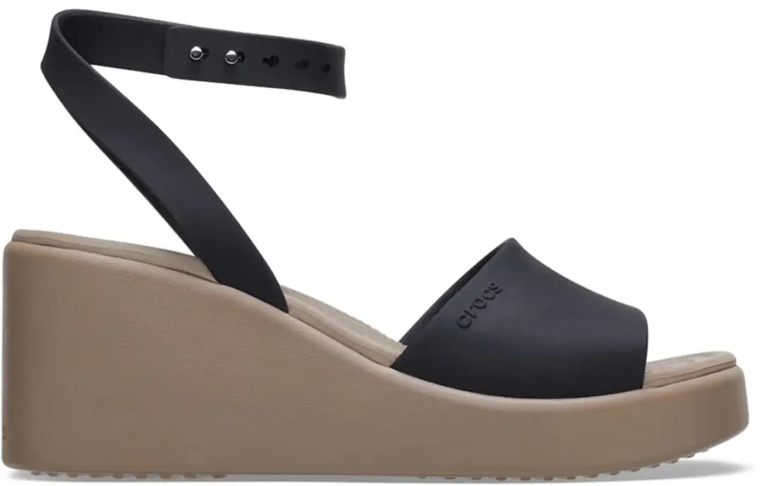 Crocs Brooklyn Serie - Sandalen met Sleehak - Zwart/Champignon - Comfortabele Technologie