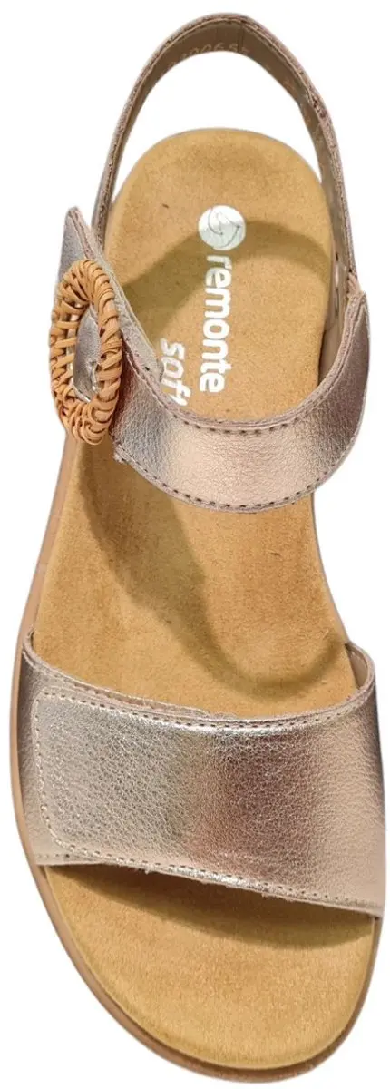 Remonte Gouden Leren Dames Sandalen - Goud - 41 - afbeelding 2 van 6