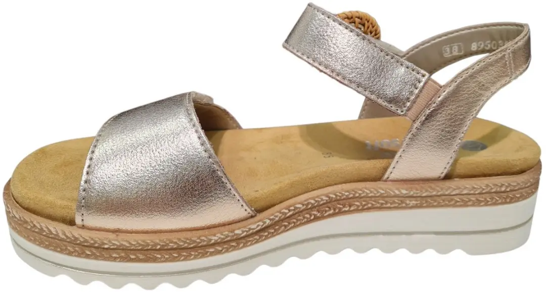 Remonte Gouden Leren Dames Sandalen - Goud - 41 - afbeelding 4 van 6