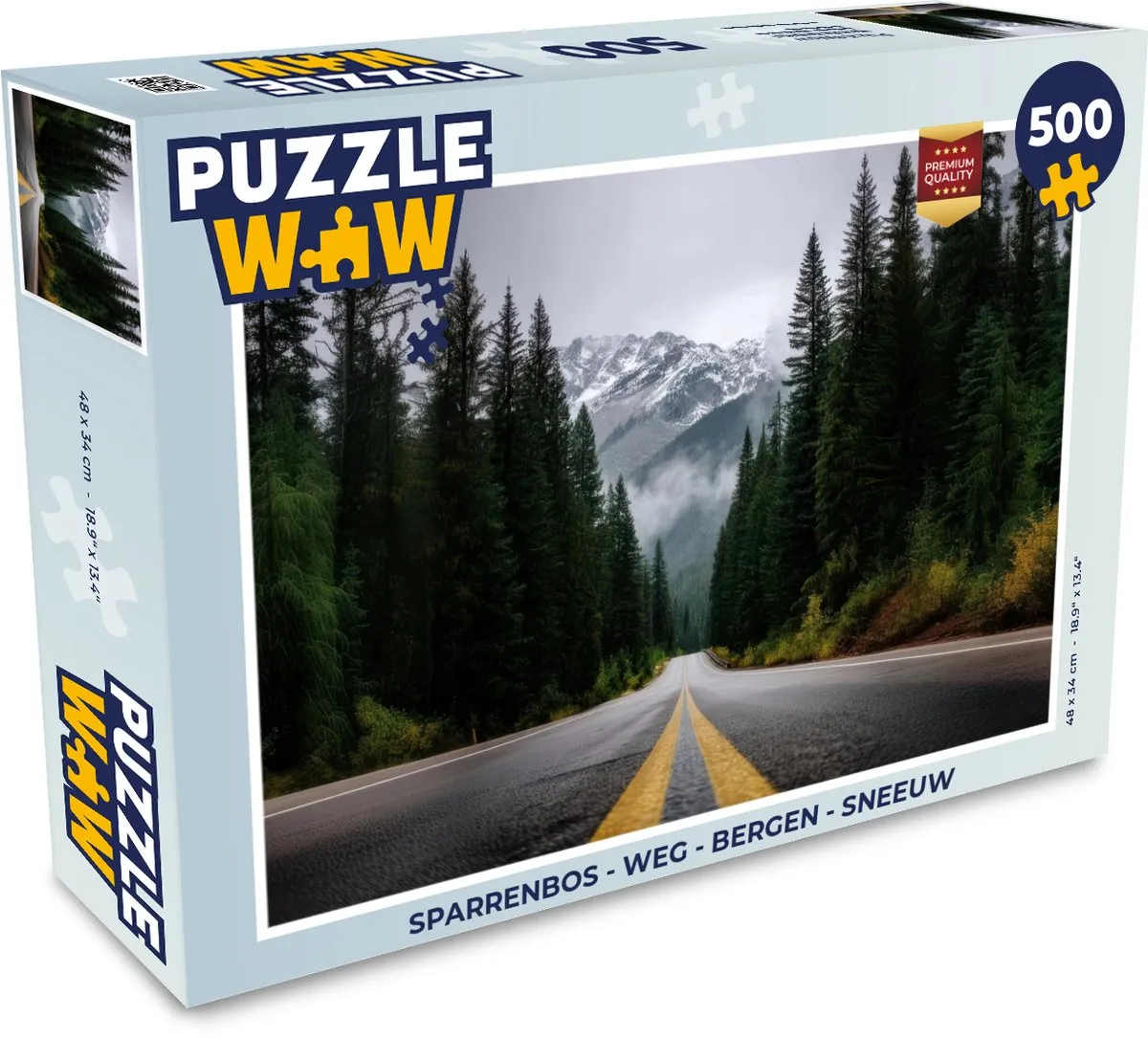 PuzzleWow Sparrenbos Weg Bergen Legpuzzel 500 Stuks
