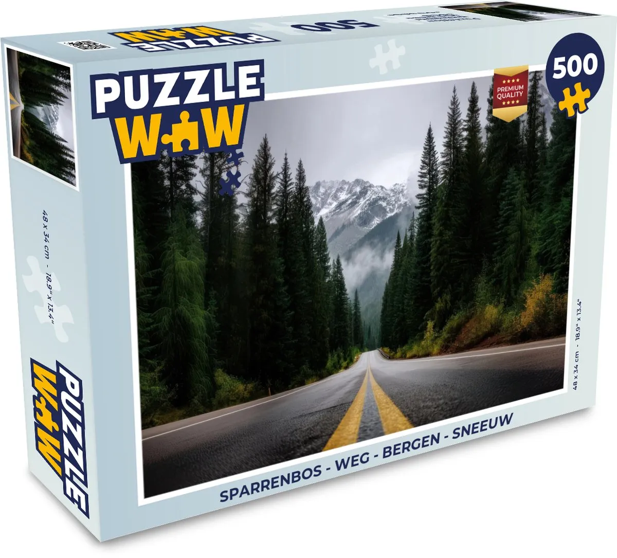 PuzzleWow Sparrenbos Weg Bergen Legpuzzel 500 Stuks