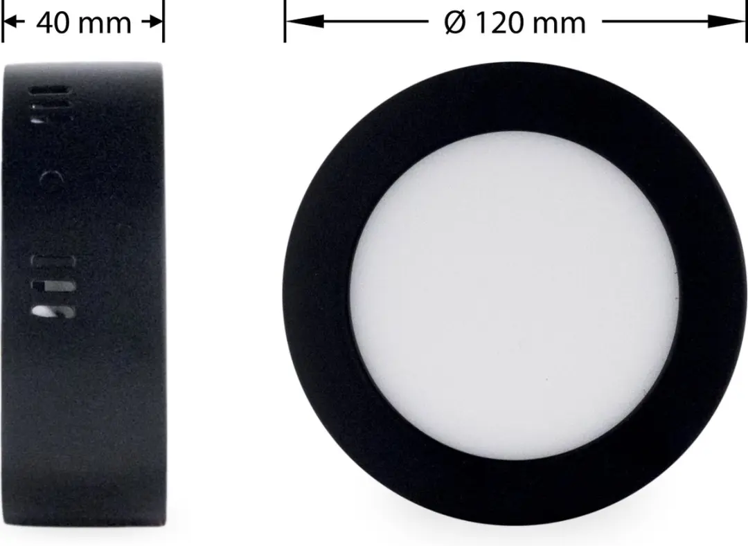 Groenovatie LED Plafondlamp 6W - Rond Ø12cm - Zwart - afbeelding 3 van 6
