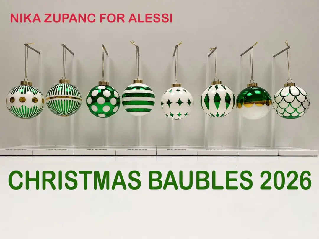 Alessi Delight-8-Grote Kerstballen-Set-Groen-Nika-Zupanc