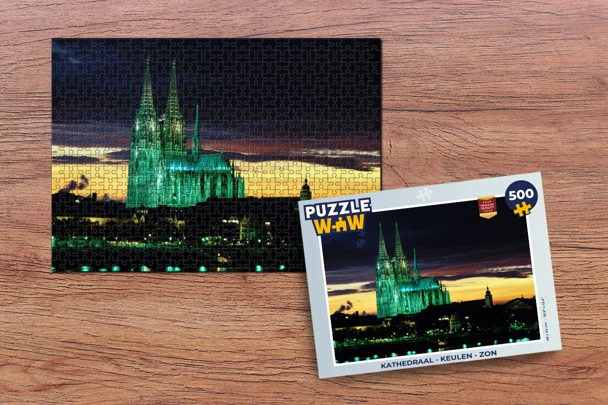 PuzzleWow Kathedraal Keulen Legpuzzel 500 Stuks - Multicolor