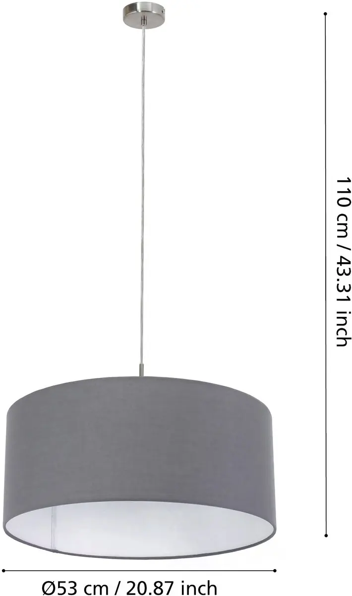 Eglo Pasteri Hanglamp Ø53cm - Grijs - afbeelding 6 van 6