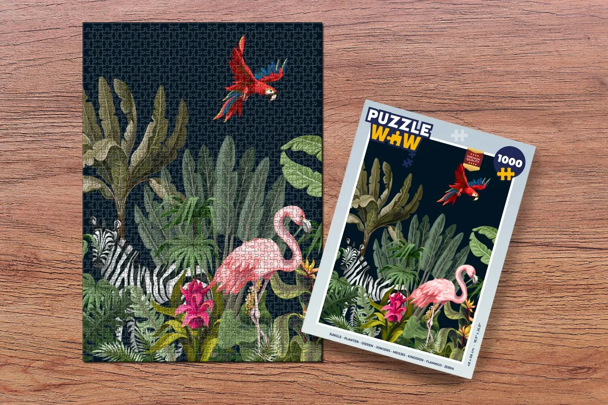 PuzzleWow Jungle Dieren & Planten Legpuzzel 1000 Stuks - Multicolor