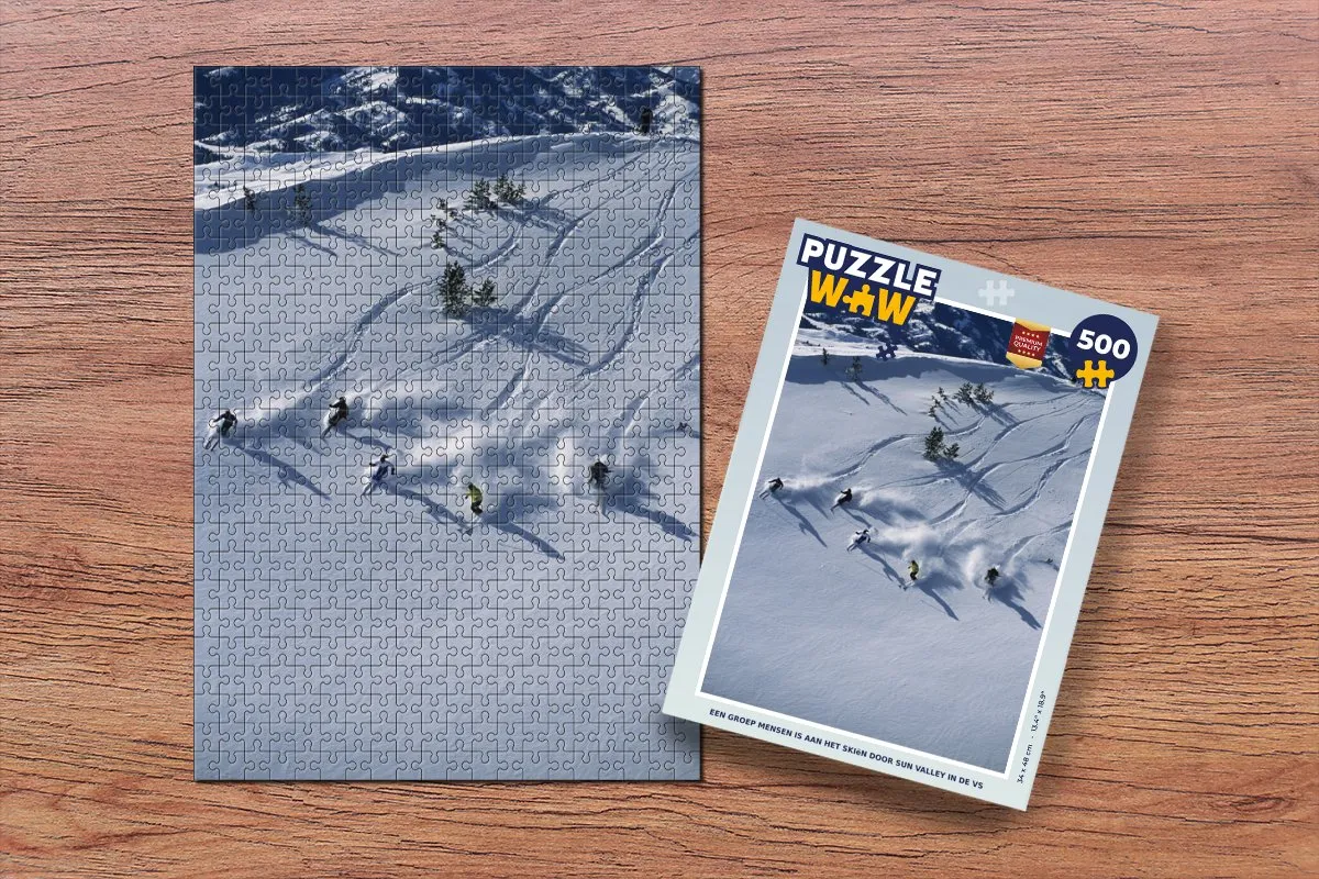 PuzzleWow Sun Valley Skiërs Legpuzzel 500 Stuks - Multicolor