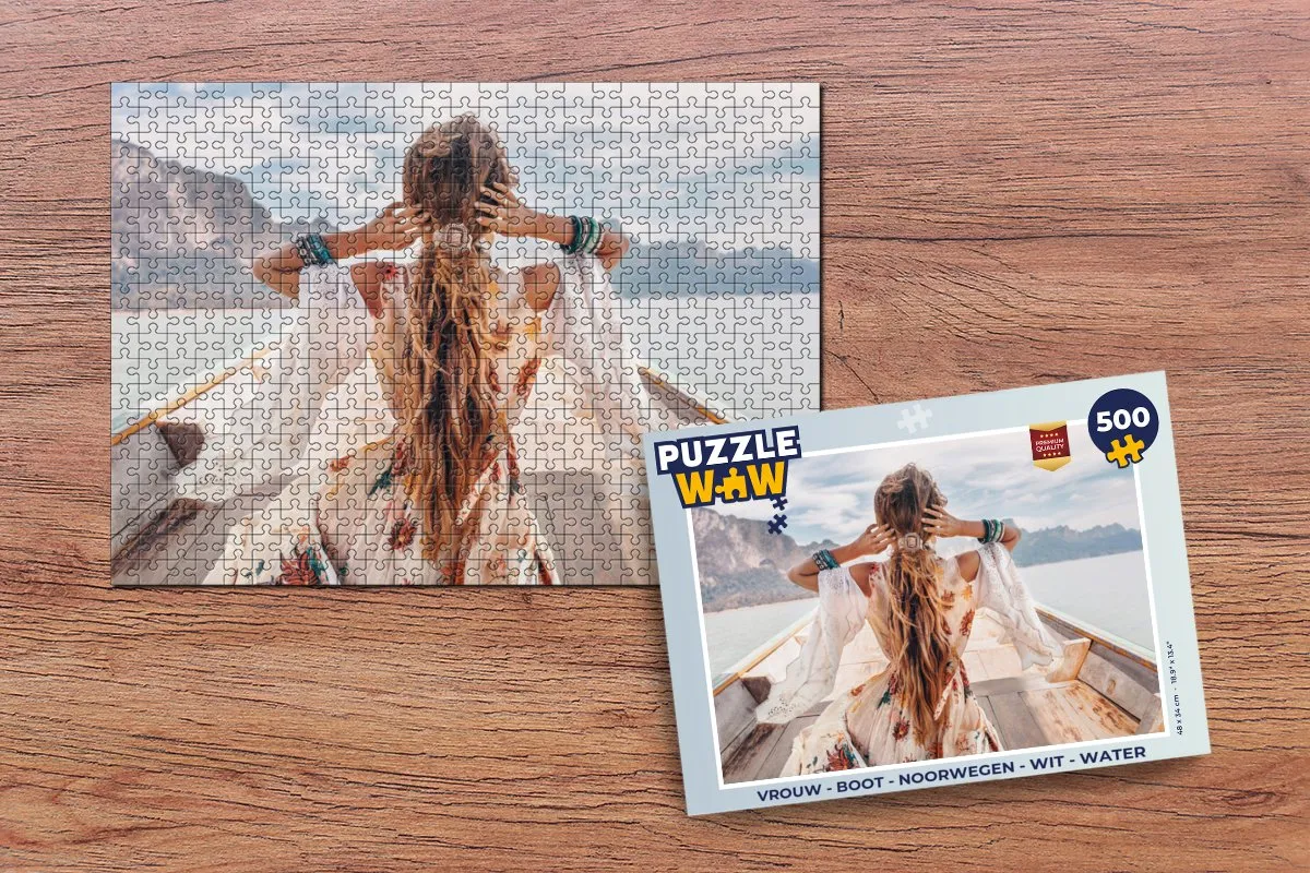 PuzzleWow Boot Noorwegen Legpuzzel 500 Stuks - Multicolor