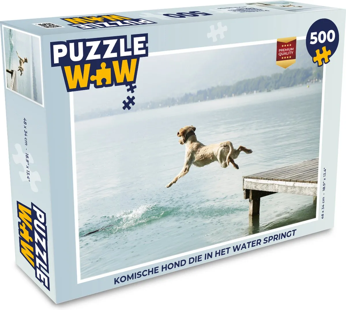 PuzzleWow Legpuzzel Komische Hond 500 Stuks