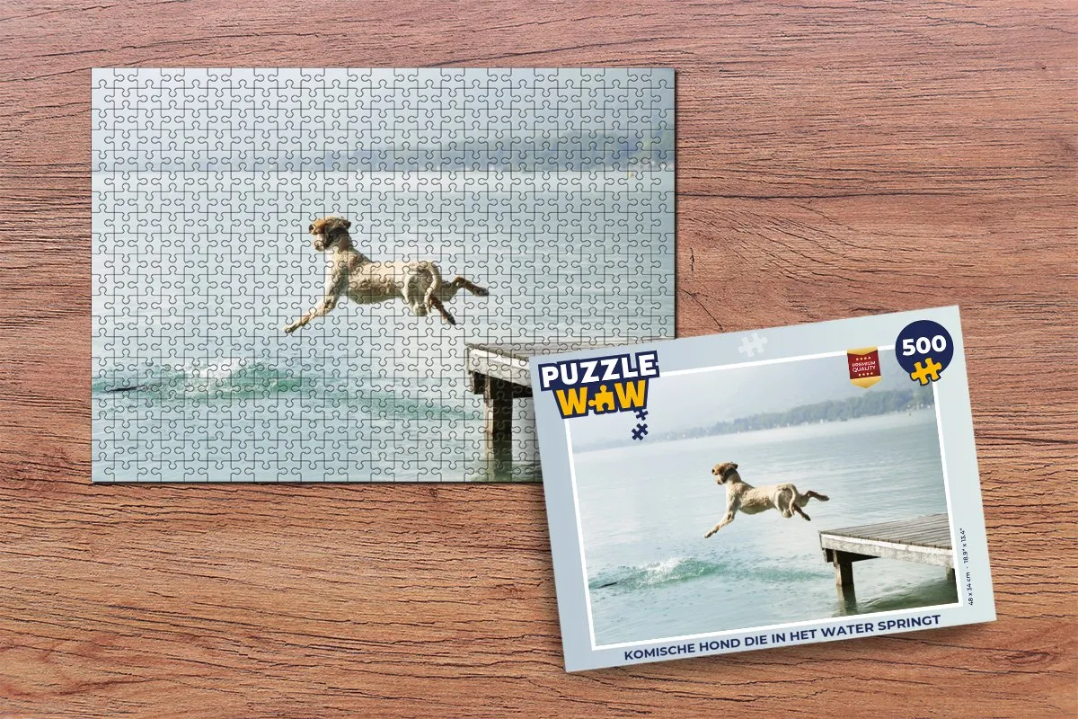 PuzzleWow Legpuzzel Komische Hond 500 Stuks - Multicolor