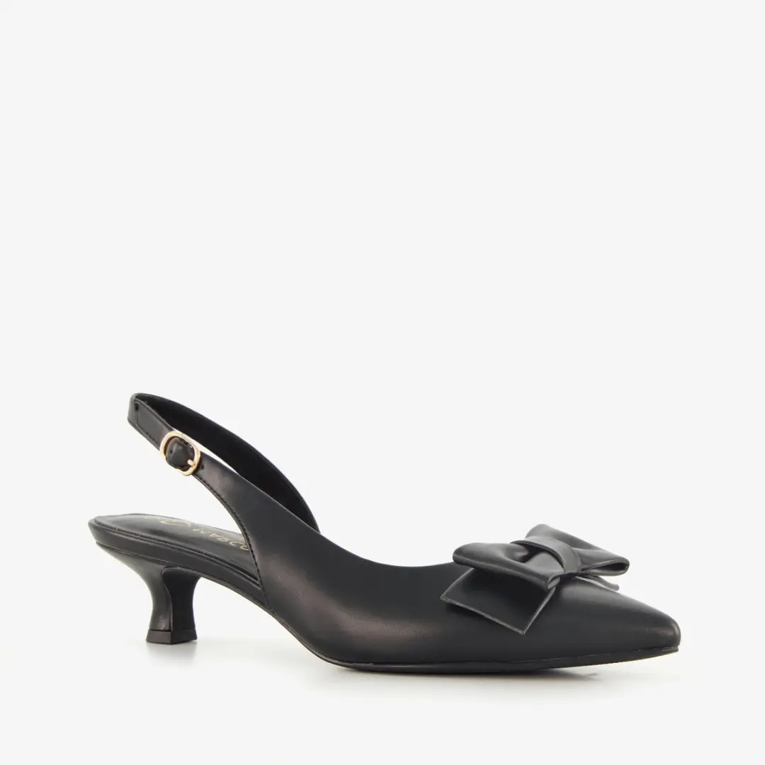 Marco Tozzi dames slingback pumps met strik zwart