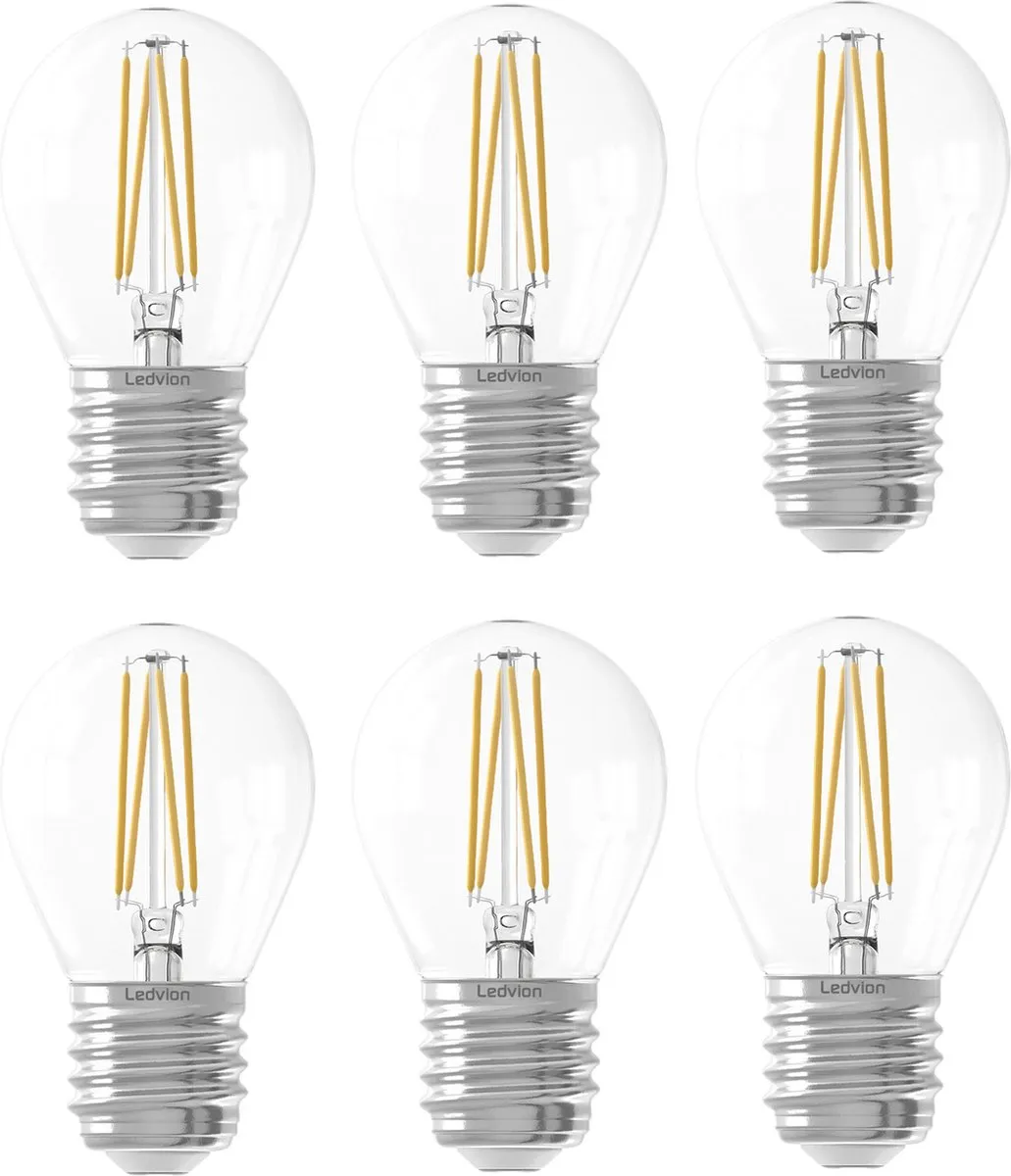 LEDVION 6x E27 LED Lamp Helder 1W 2100K